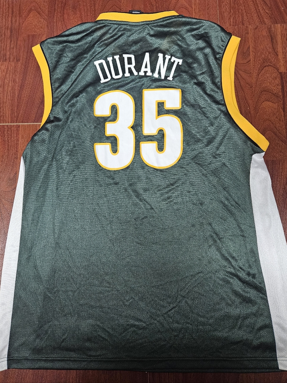 Kevin Durant #35 Seattle Supersonics Green Basketball Jersey with Yellow Trim